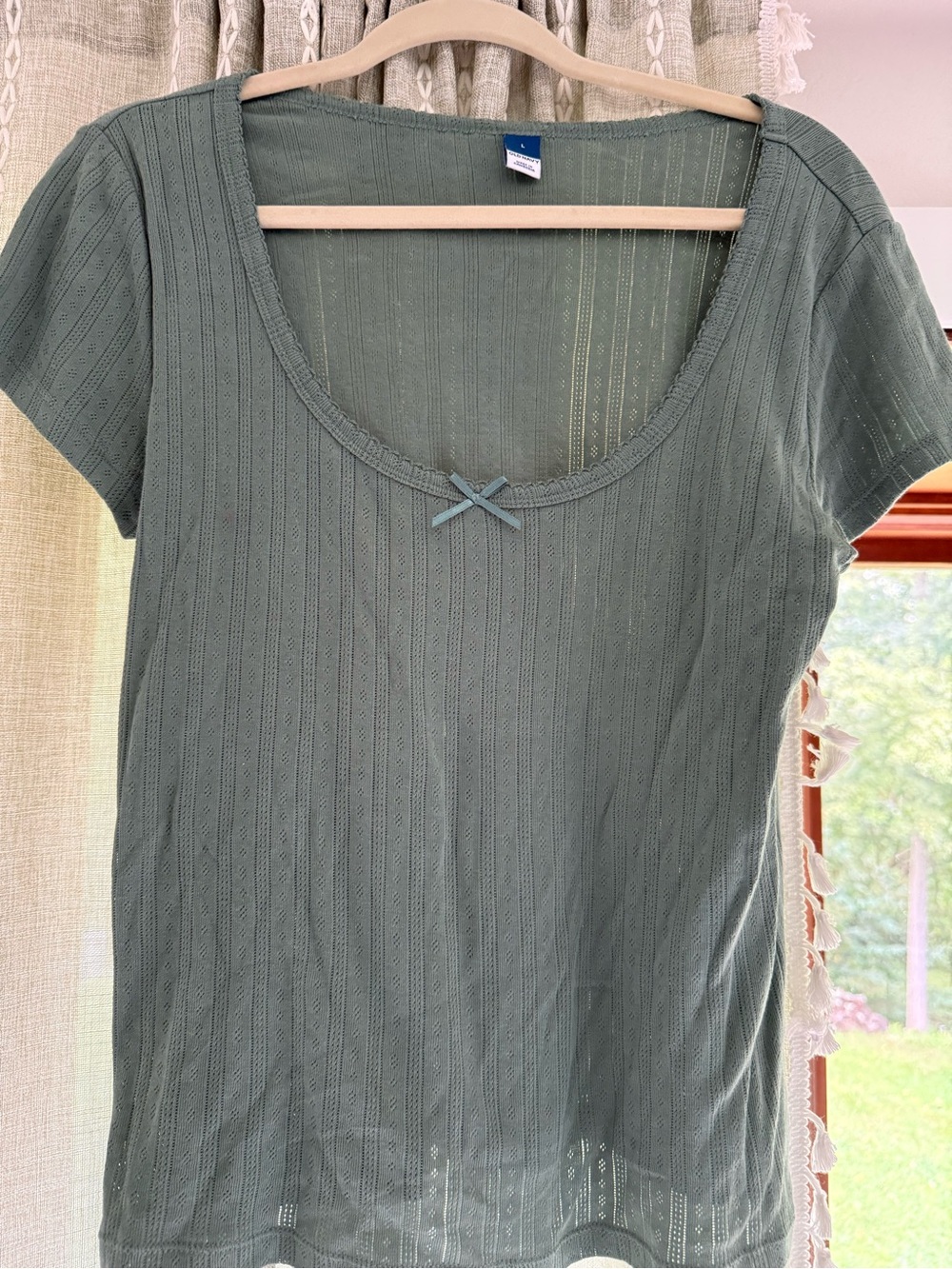 Old Navy Women's Scoop Neck Short Sleeve Top - Sage Green